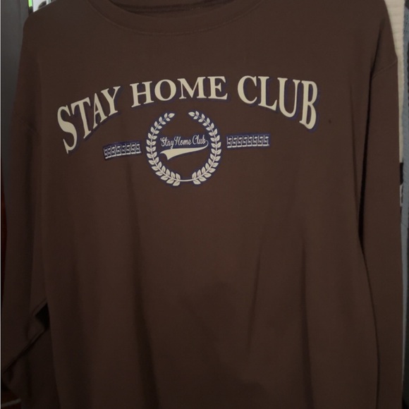 H&M Brown 'Stay Home Club' Sweater - Picture 1 of 1